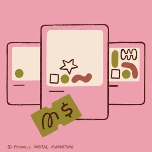 Illustration of mobile devices and fake currency