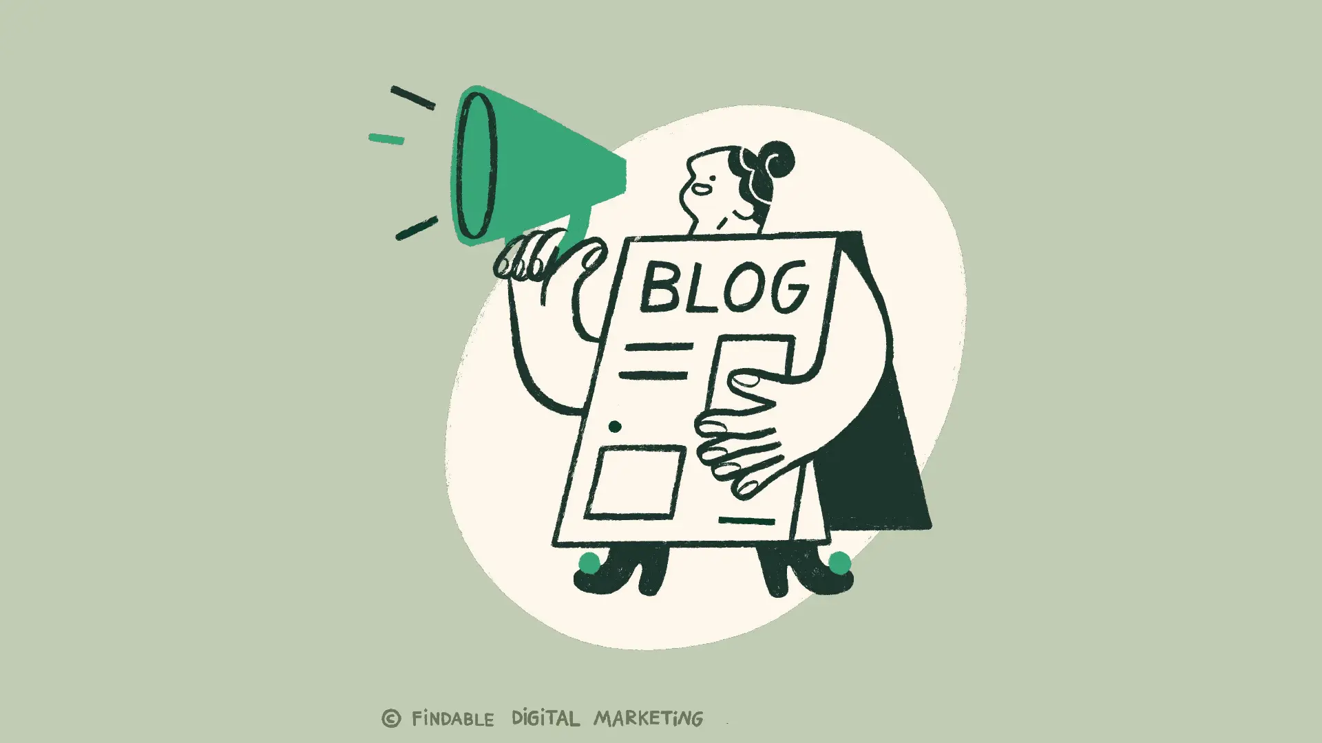 Person in a news blog suit illustration