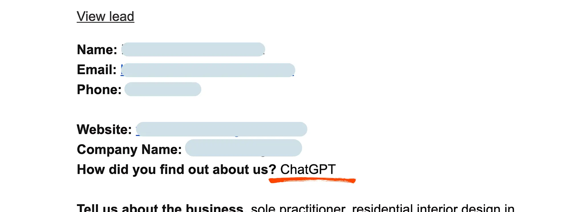 cms leads lead form with chatgpt as a source