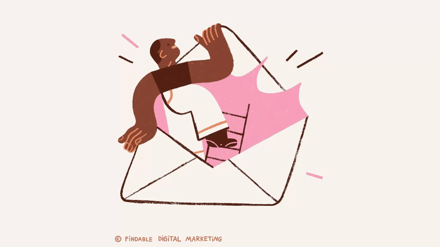 illustration of person coming out of newsletter