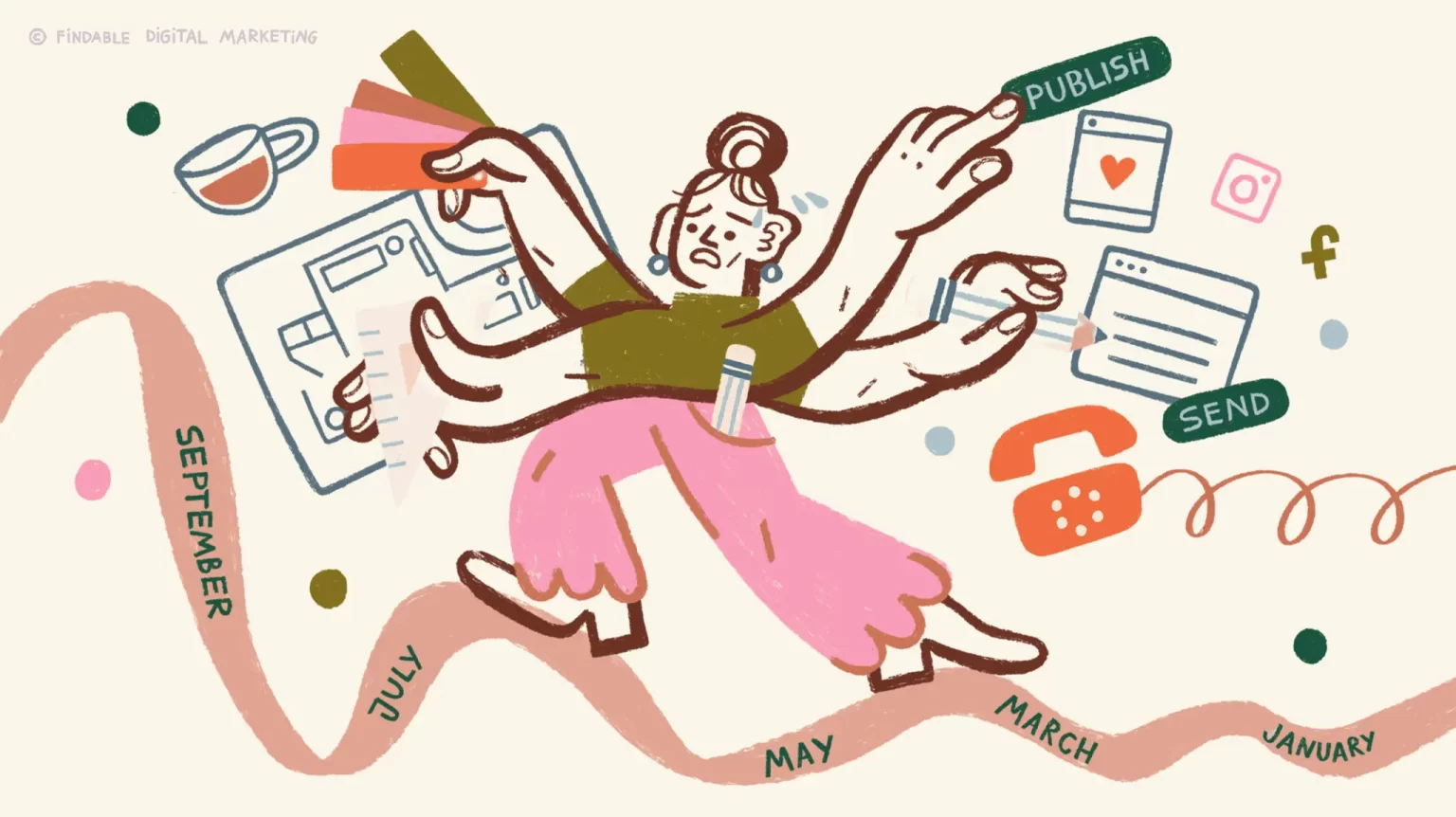 sales and marketing romance illustration