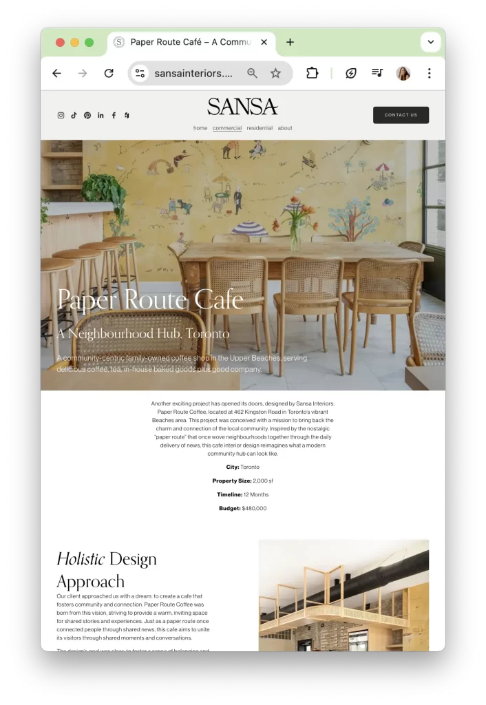 sansa screenshot Screenshot of Sansa Interior's website