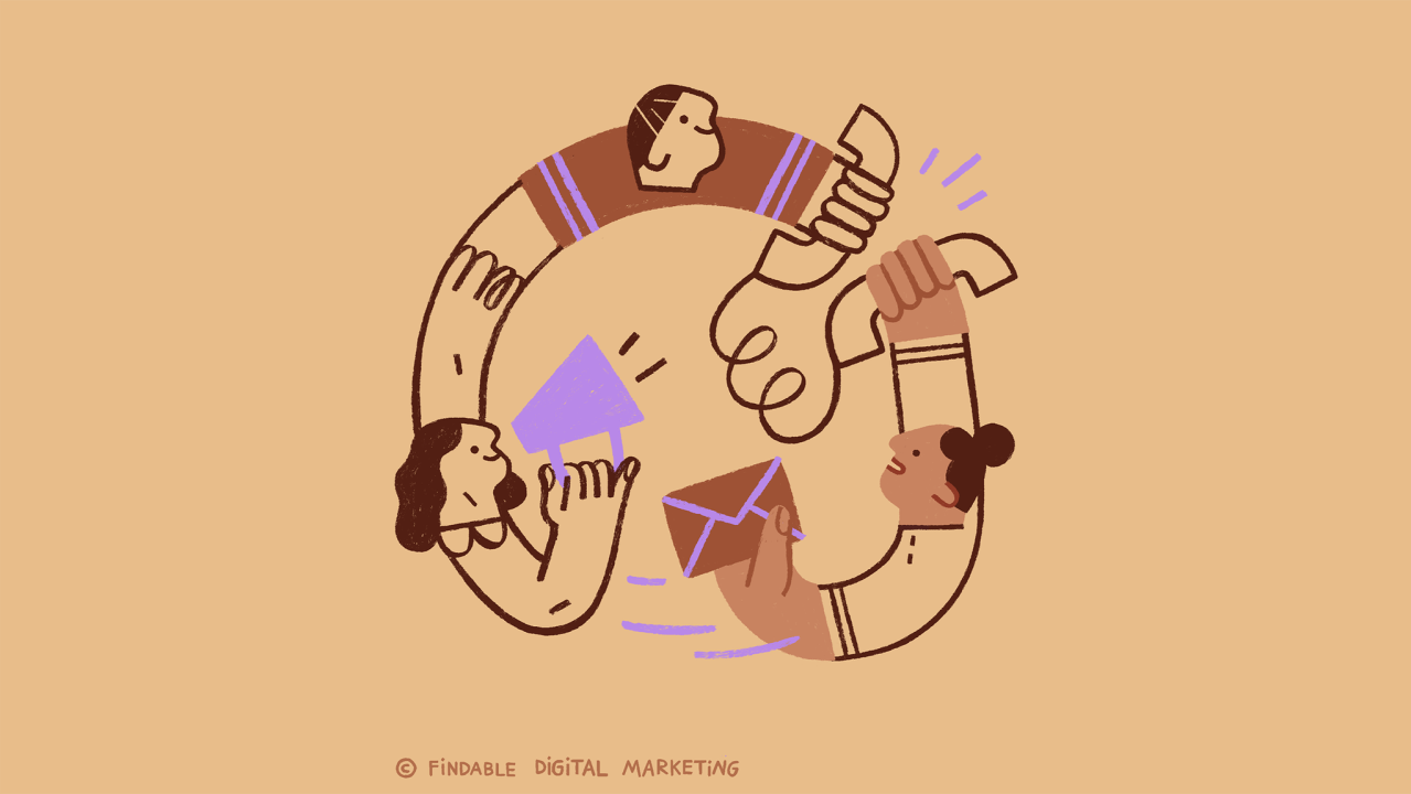 People in circle illustration