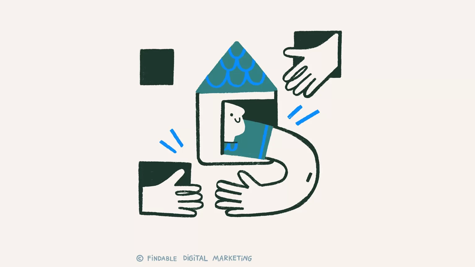 in house or outside illustration