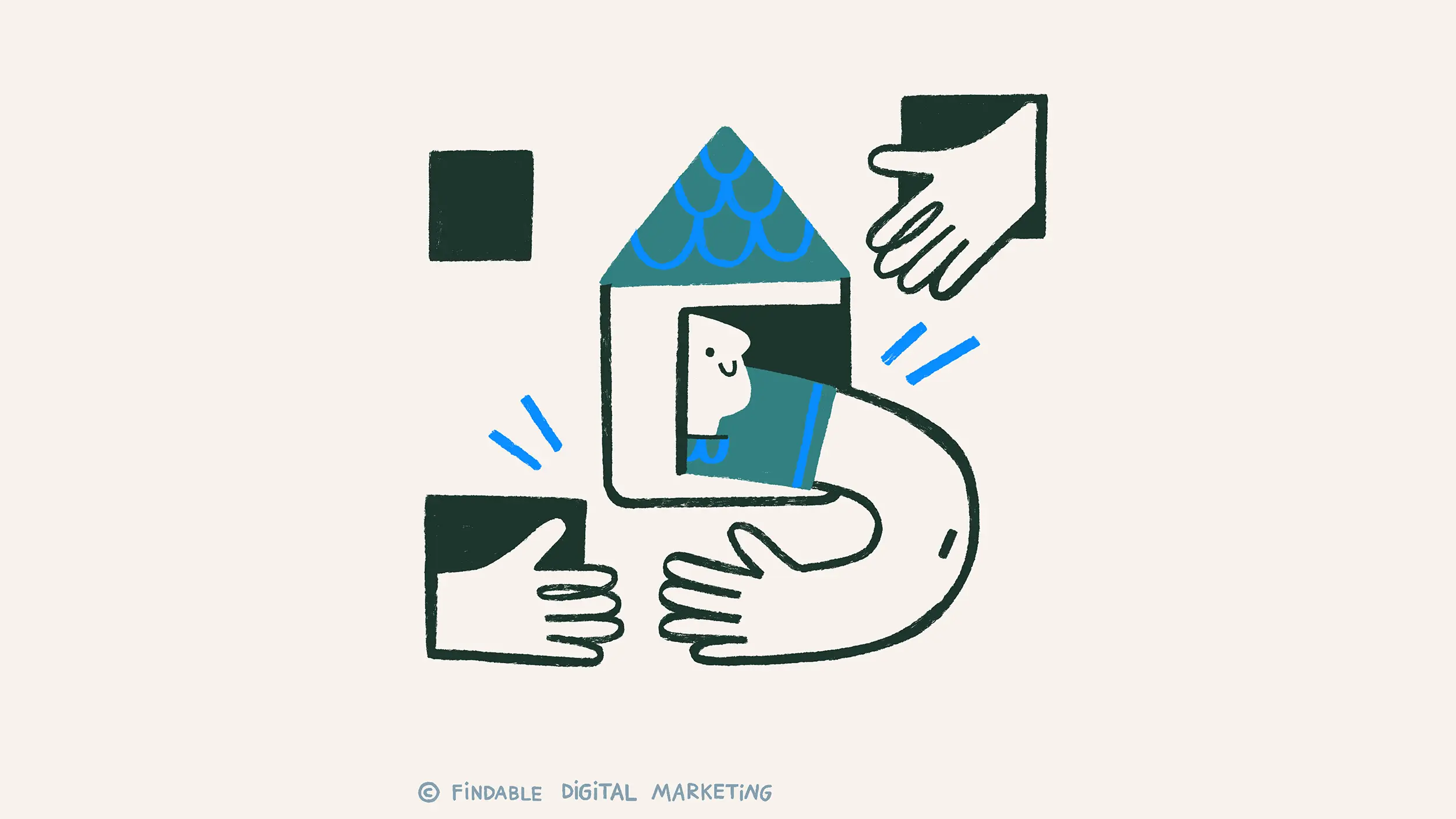 in house or outside illustration