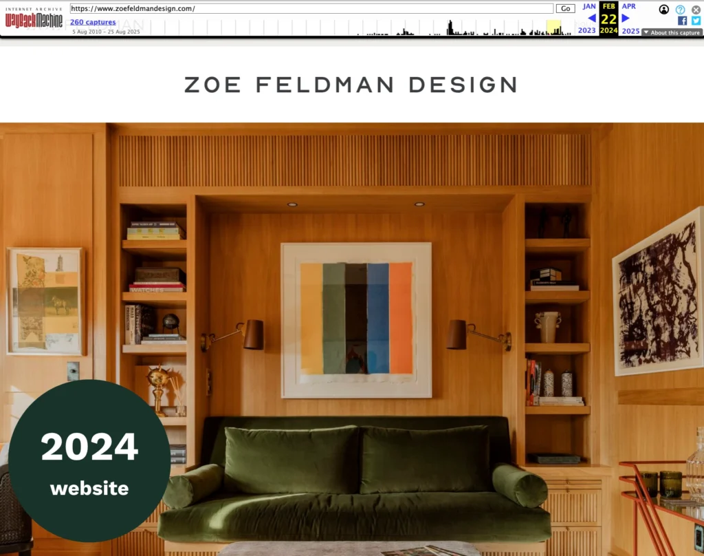 Zoe Feldman Website design 2024