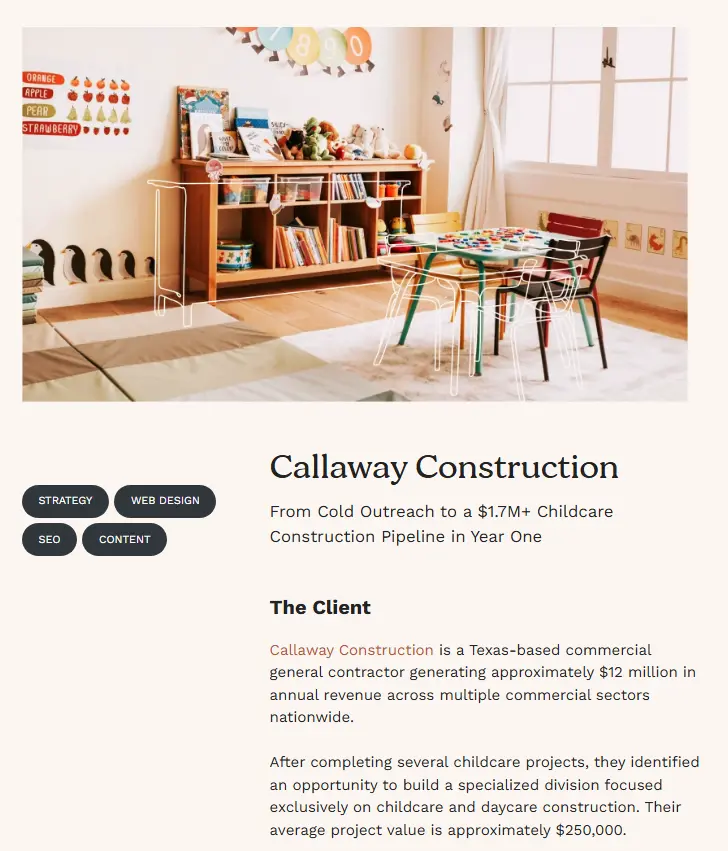 How AEC Firms Turn Projects into Converting Case Studies 2 callaway case study screenshot