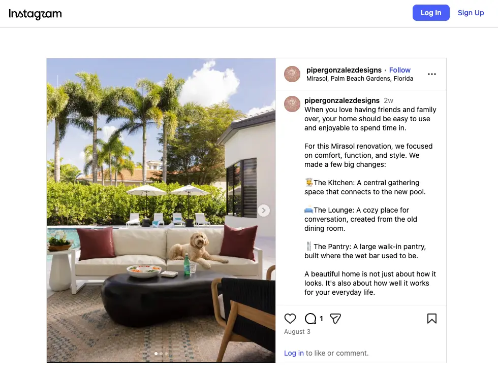 Search & Social Media Are Merging 3 Screenshot of piper gonzalez designs instagram post